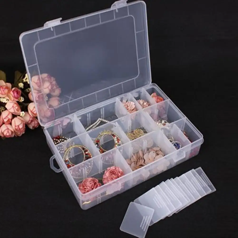 

24/15/8 Compartments Removable Plastic Jewelry Bead Fishing Tackle Storage Box