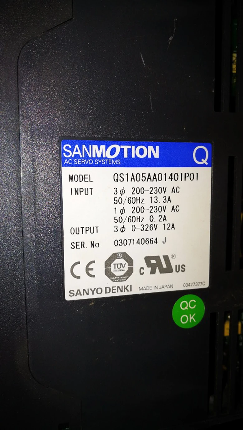 

QS1A05AA01401 Sanyo Denki SanMotion Servo Amplifier / Driver Used