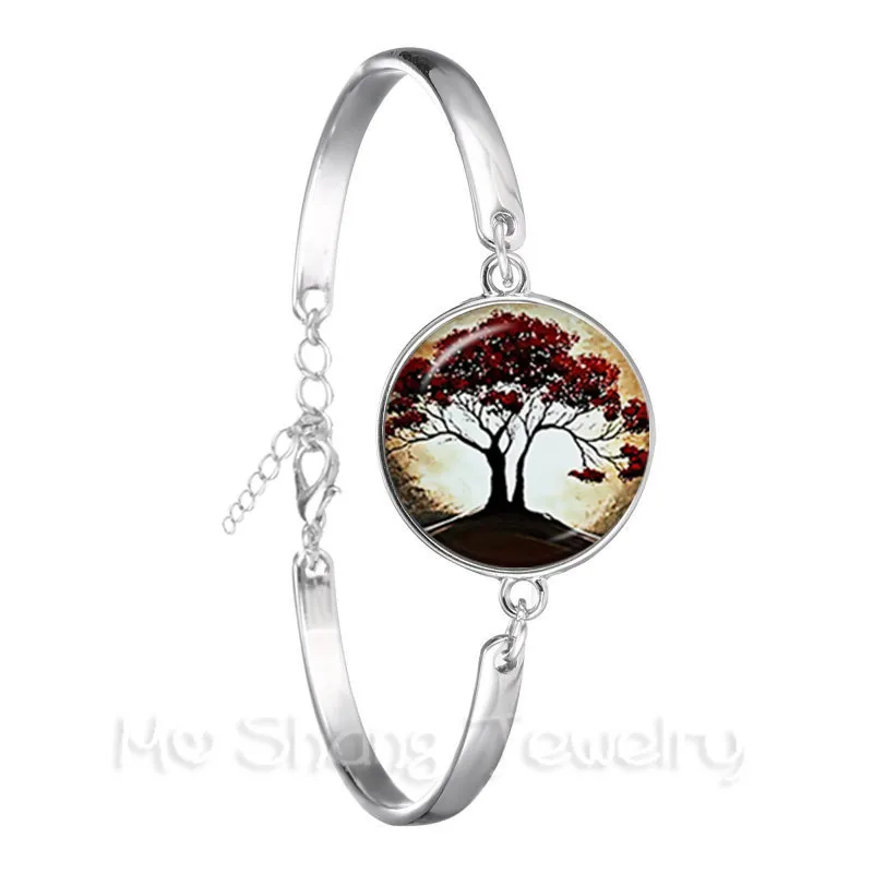 

Древо жизни браслет-цепочка 18 мм кабошоны разрисованные изделия из стекла с серебряным покрытием модные серьги с моды для мужчин для женщин...