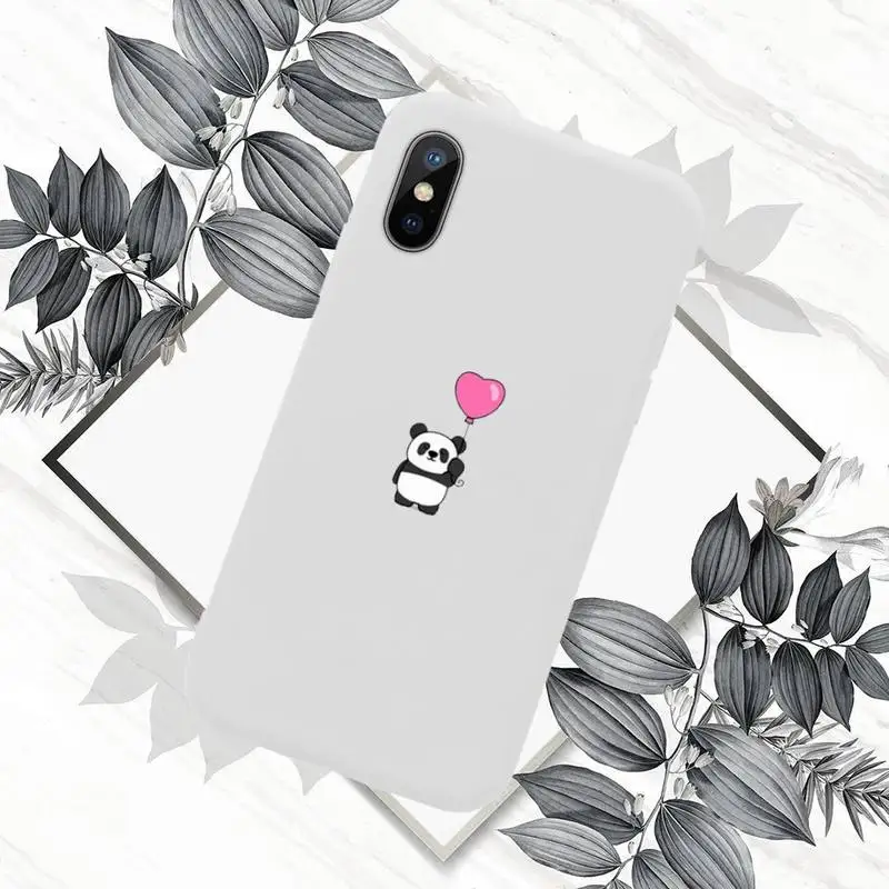 

Panda Cat Dinosaur Phone Case Candy Color for iPhone 6 7 8 11 12 s mini pro X XS XR MAX Plus