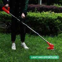 21v cordless grass trimmer electric lithium ion 12 inches lawn mower grass string trimmer pruning cutter garden tools