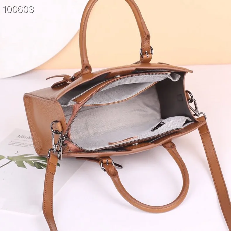 

European and American style litchi pattern leather women's bag 2021 new leather handbag fashion trend One Shoulder Messenger Bag