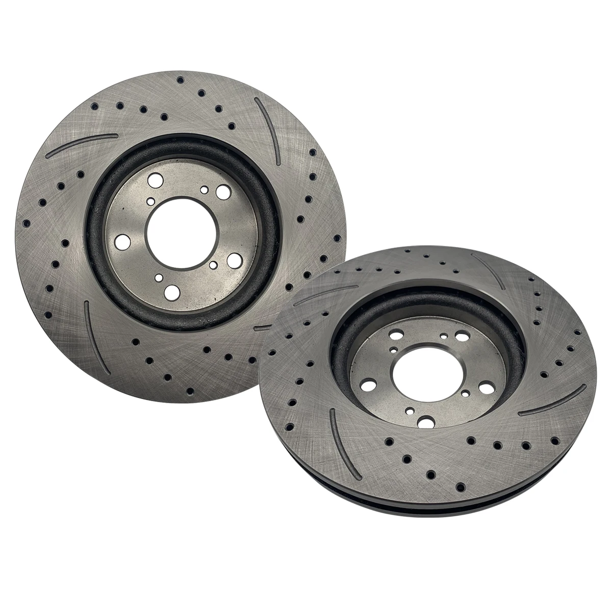 

US Warehouse1 Set /2 BD126353 31368 Streaked Front Brake Disc Silver