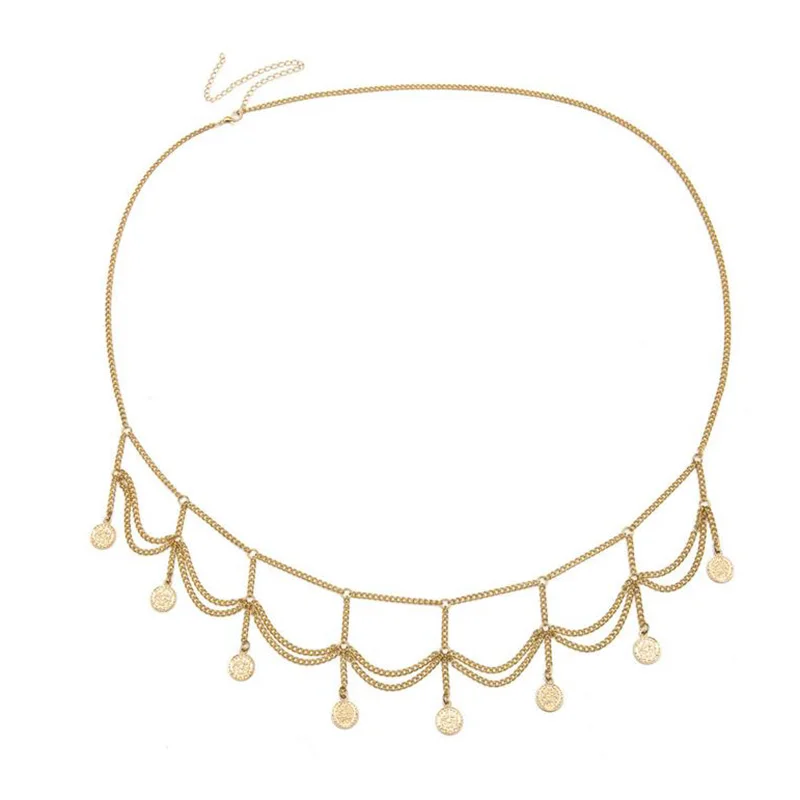 QrhYK пикантные цыганское золото Цвет живота средства ухода за кожей цепи талии