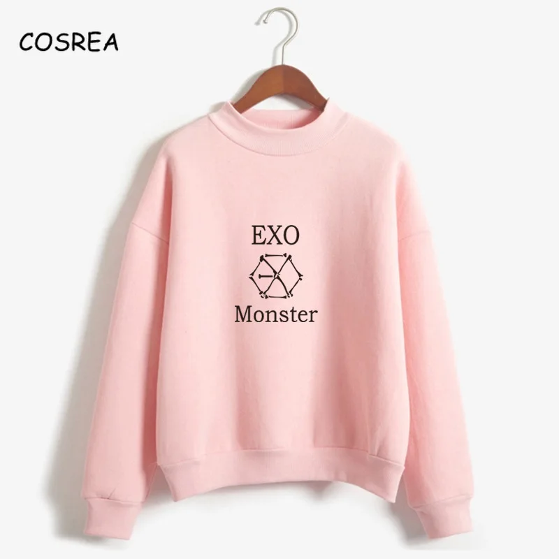 Kpop одежда Exo толстовка женская Одежда Harajuku повседневные толстовки с буквенным