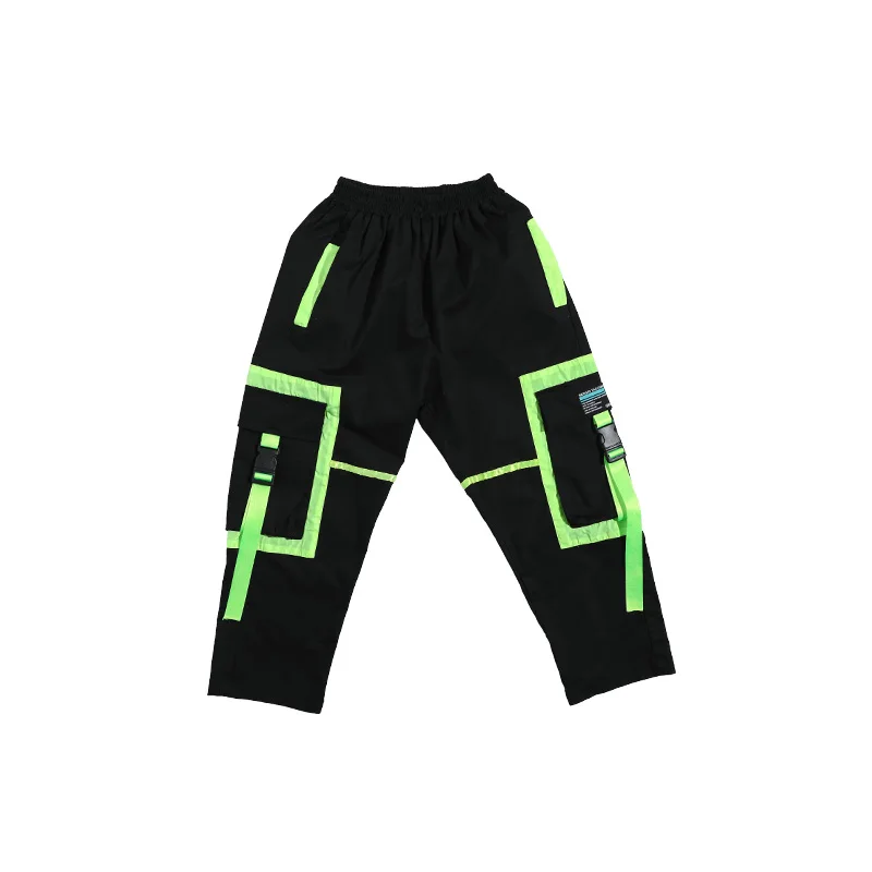 

New Fashion Jazz Dance Costumes Kids Hiphop Rave Outfit Street Dance Practice Wear Stitching Stage Performance Clothing