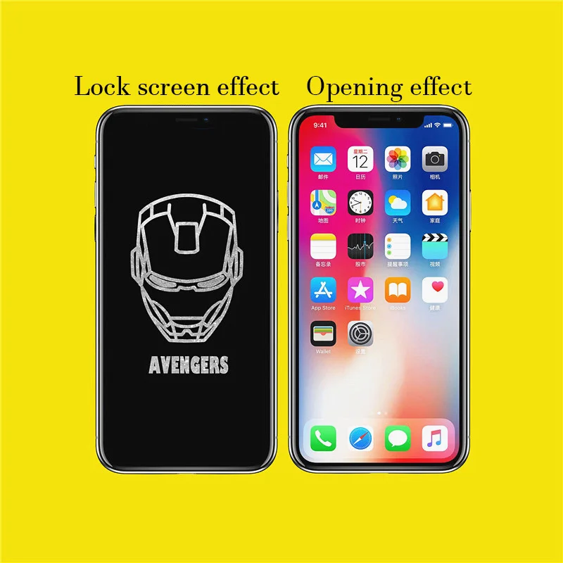 Закаленное стекло пленка для Iphone 11 pro Max X XS XR милый экран протектор шаблон дисплей защита для Iphone Xs max защитный - Цвет: as the picture show