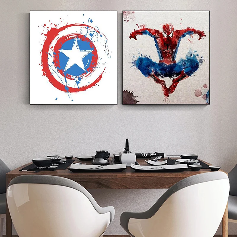 

Постеры на холсте с изображением Супергероев Комиксов Marvel, Человек-паук, Мстители