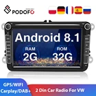 Автомобильный мультимедийный видеоплеер Podofo 8 дюймов, Android 8,1, 2DIN, GPS, WIFI, автомобильное радио, стерео аудио для SeatSkodaPassatGolfPolo