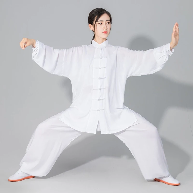 

Male and female height 110cm -185cm black and white cotton Kung Fu Tai Chi uniform set martial arts uniform