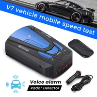 v7 car radar detector english russian voice speed alert warning alarm system vehicle anti radar detector black