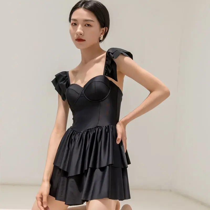 

Женский слитный купальник с лямками, соблазнительный однотонный купальник принцессы с лямкой на шее, весна 2019