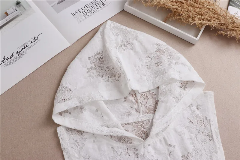 Linbaiway кружевной Цветочный полый женский ложный воротник с капюшоном шапка