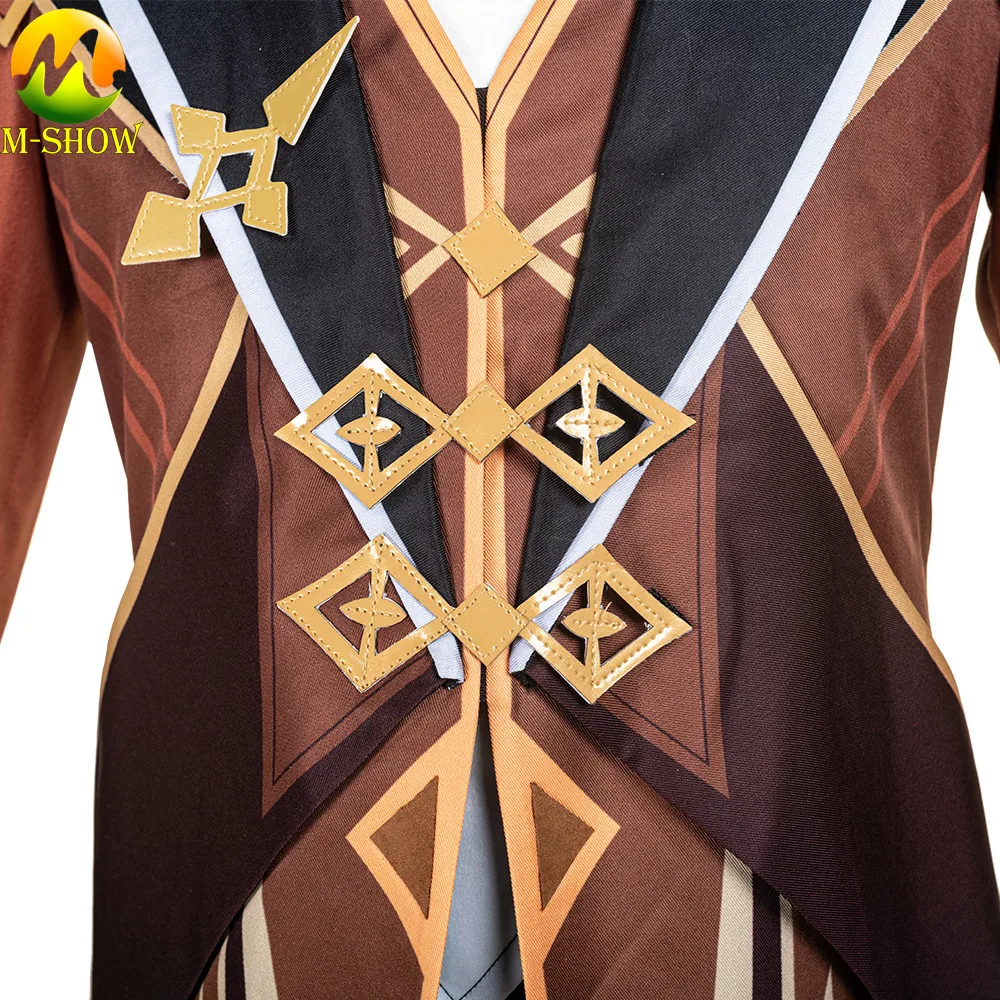 

Game Genshin Impact Liyue Harbor Zhongli Cosplay Costume Trench Game Suit Adult Men Halloween Outfit Any Size