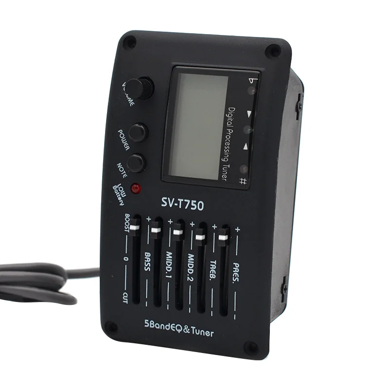 SV T750 5 полосный эквалайзер с тюнером для гитары звукосниматель акустической