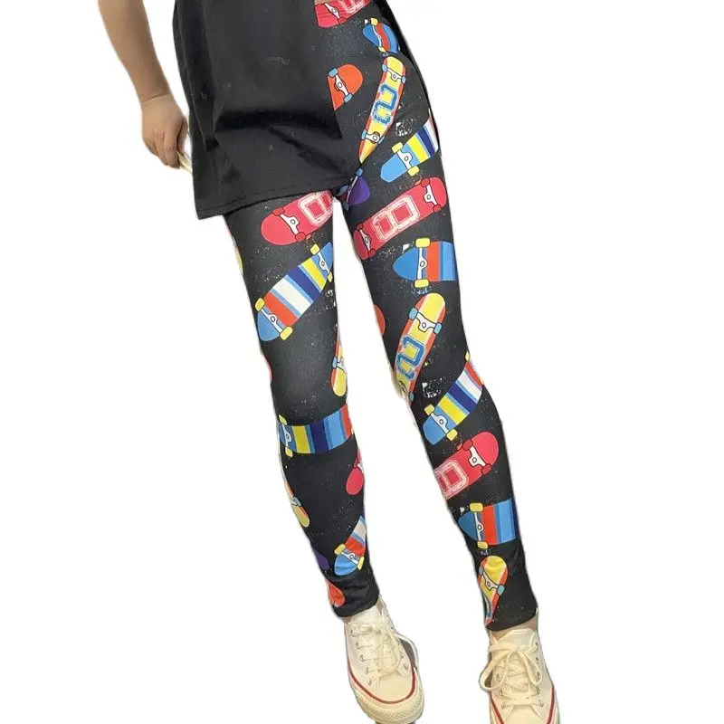 

High Quality Buttery Soft Fashion Women OOTD Tight Pants Free Shipping Boutique Skateboard Prints Leggings