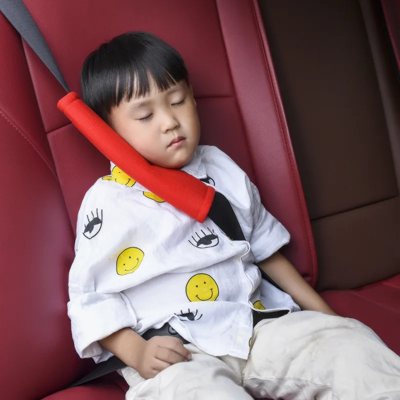 Car seat belt soft shoulder pad cover suede seat belt shoulder protector baby child sleeping pillow car decoration