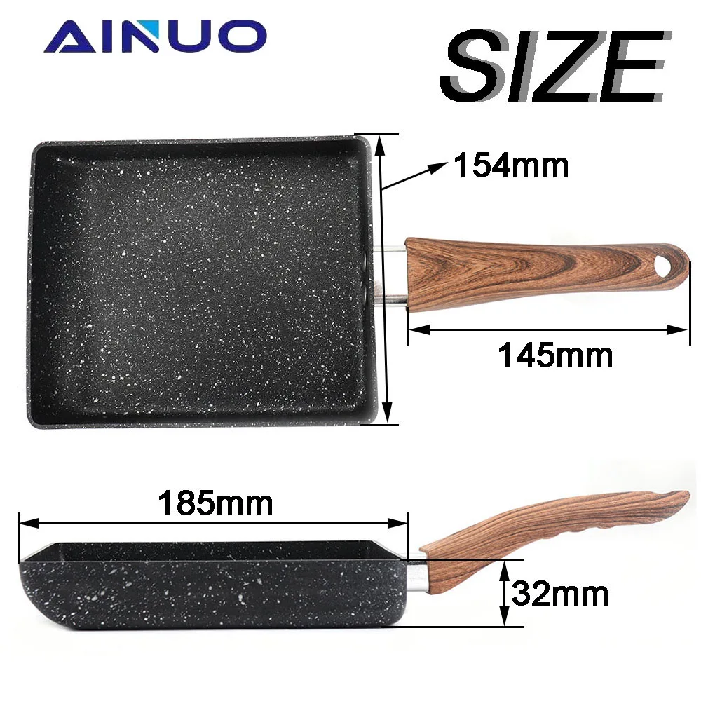 Сковорода с антипригарным покрытием без покрытия квадратный Яичница