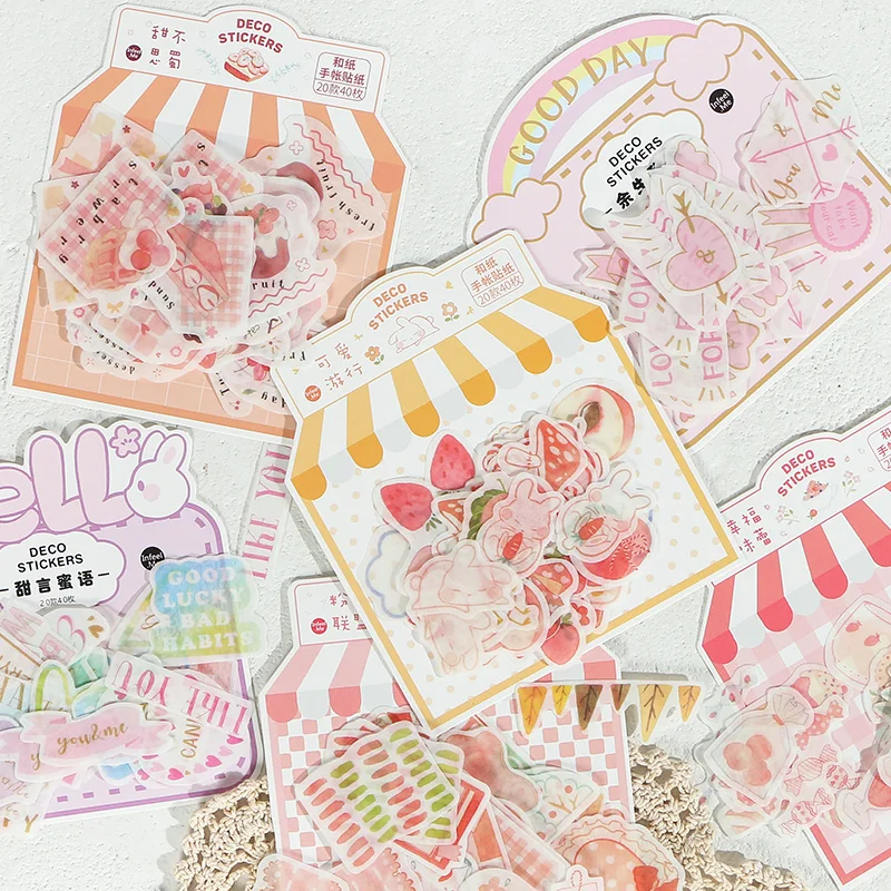 40 шт./лот Набор наклеек для канцелярских товаров Kawaii наклейки с буквами фрукты