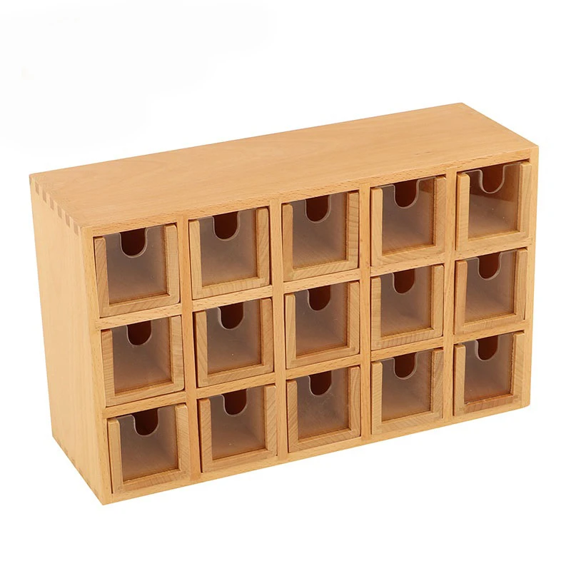 LA143 Монтессори небольшой язык деревянный контейнер для Beechwood Box акриловые