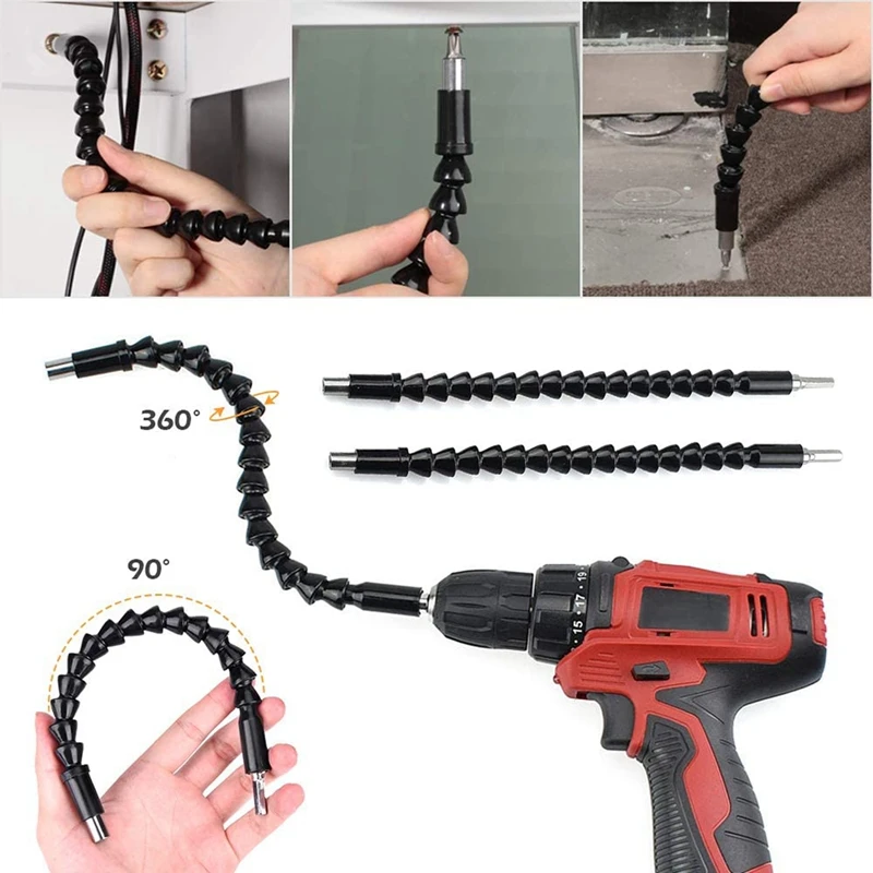 

Flexible Drill Extension Hex Shank Drill Nut Driver Bit Set, Bendable Drill Bit,Universal Socket Adapter Set
