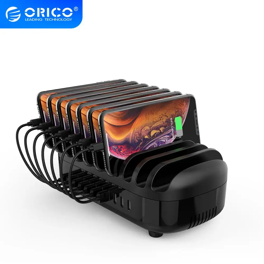 ORICO 10 портов USB зарядная станция Док с держателем 120 Вт 5V2.4A * зарядка для смартфонов