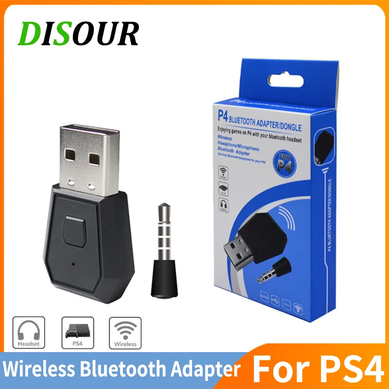 

DISOUR PS4 USB BT Adapter For PS4 Gamepad Game Controller Console Headphone Wireless Dongle Bluetooth Transmiter With MIC