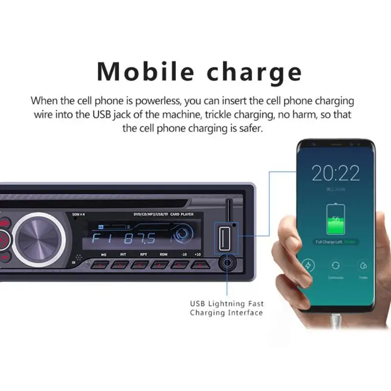 1 Din автомобильный радиоприемник Bluetooth автомобильный стерео MP3 Автомагнитола CD VCD dvd-проигрыватель AUX USB fm-радио приемник в приборной головке