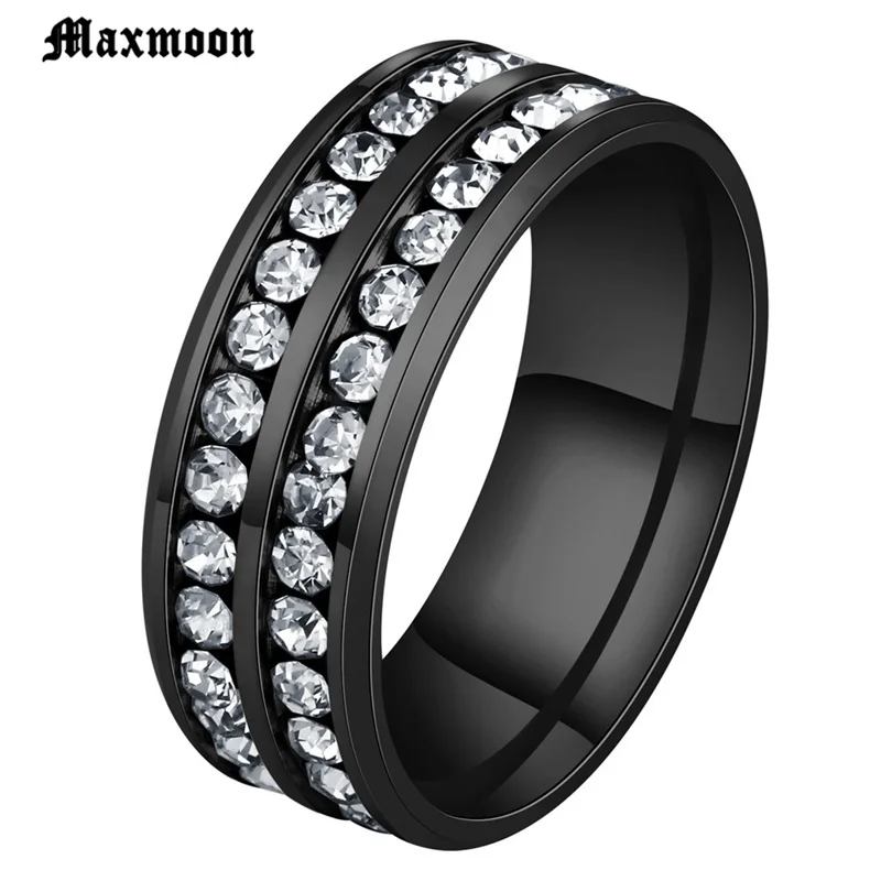 Кольца Maxmoon из титановой нержавеющей стали женские ювелирные изделия с белым