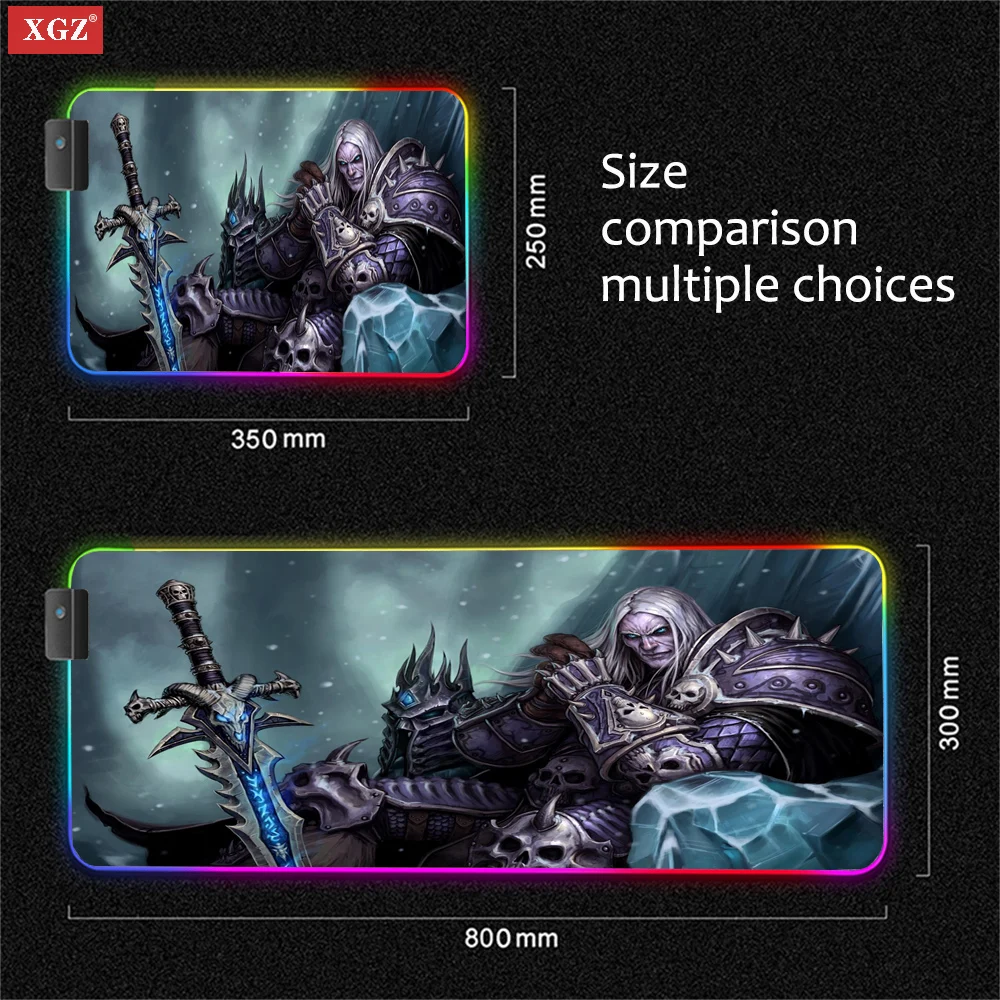 

RGB Warcraft Mouse Pad Backlit Mause Large Pad L Mouse Pad Suitable for Desktop Keyboard LED Mouse Pad 400x900mmpc Anti-skid Pad