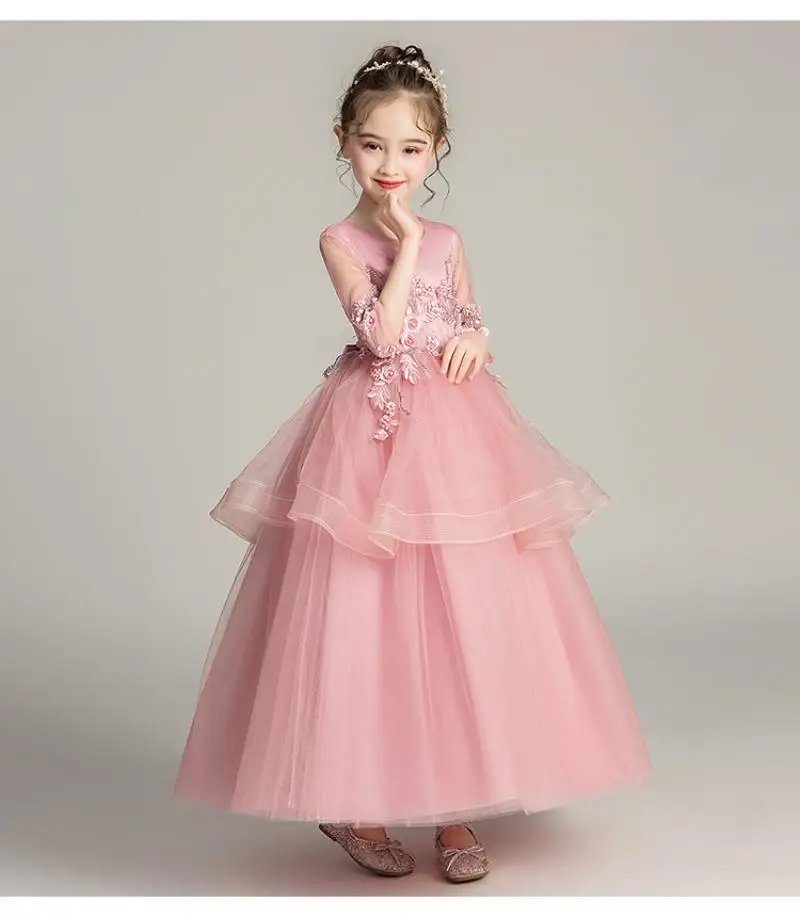 Пышные Платья с цветочным узором для девочек Детские платья первого причастия