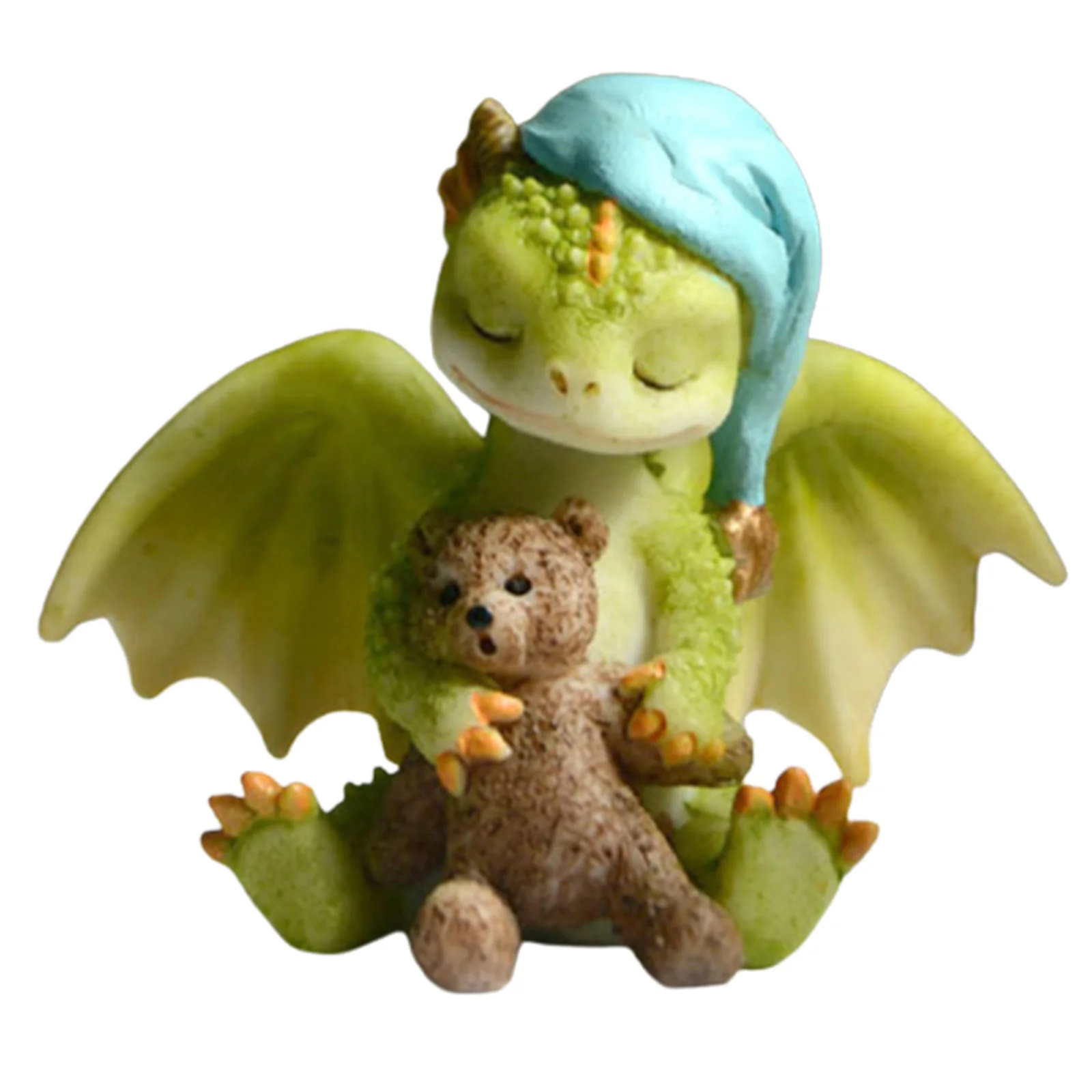 

Cute Cartoon Dragons Ornament Resin Simulation Dinosaur Doll for Home Garden Yarns Decor INTE99