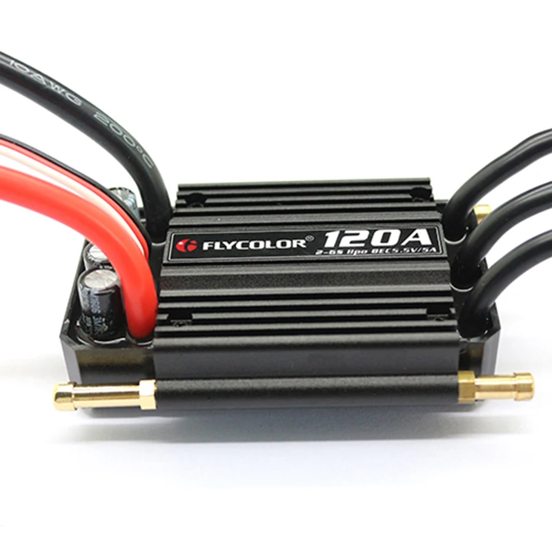 Flycolor 120A бесщеточный ESC для RC лодки 2-6S с 5,5 V/5A BEC