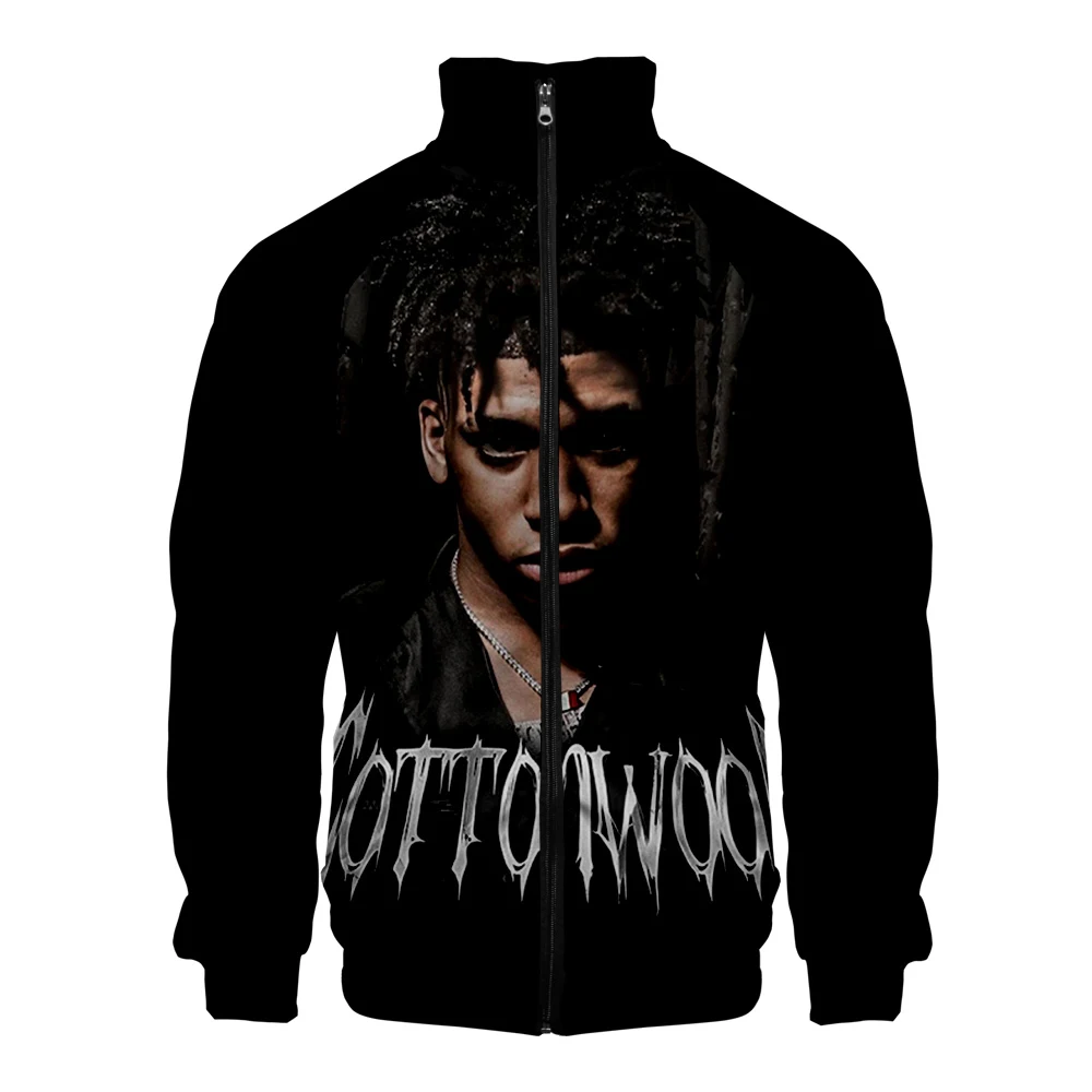

Personality NLE Choppa Rapper Hip Pop Jacket 3D Stand Collar Sweatshirt Cool Bomber Jacket Men Boy Streetwear Turtleneck Winter