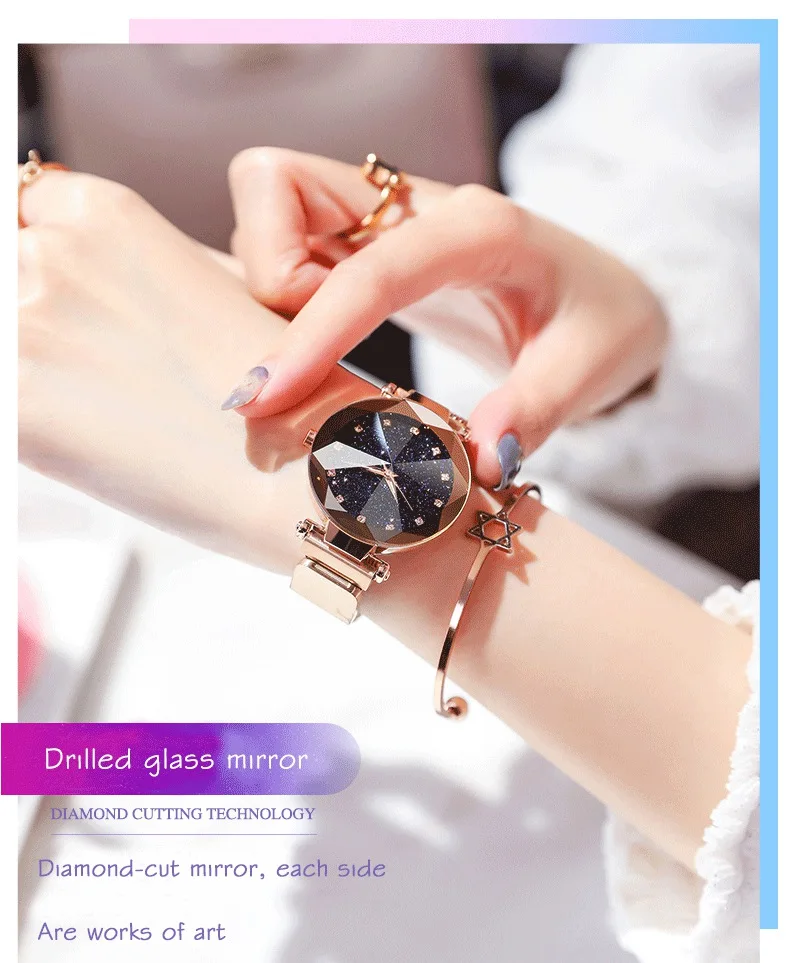 Женские магнитные часы Звездное небо роскошные женские часы модные бриллиантовые Женские кварцевые наручные часы Relogio Feminino Zegarek Damski