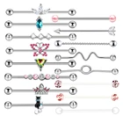 Серьги-штанги из нержавеющей стали для пирсинга, ювелирные изделия для прокола хрящевой ткани тела, 14G, 1-5 шт., 38 мм, 1 и 12 дюйма