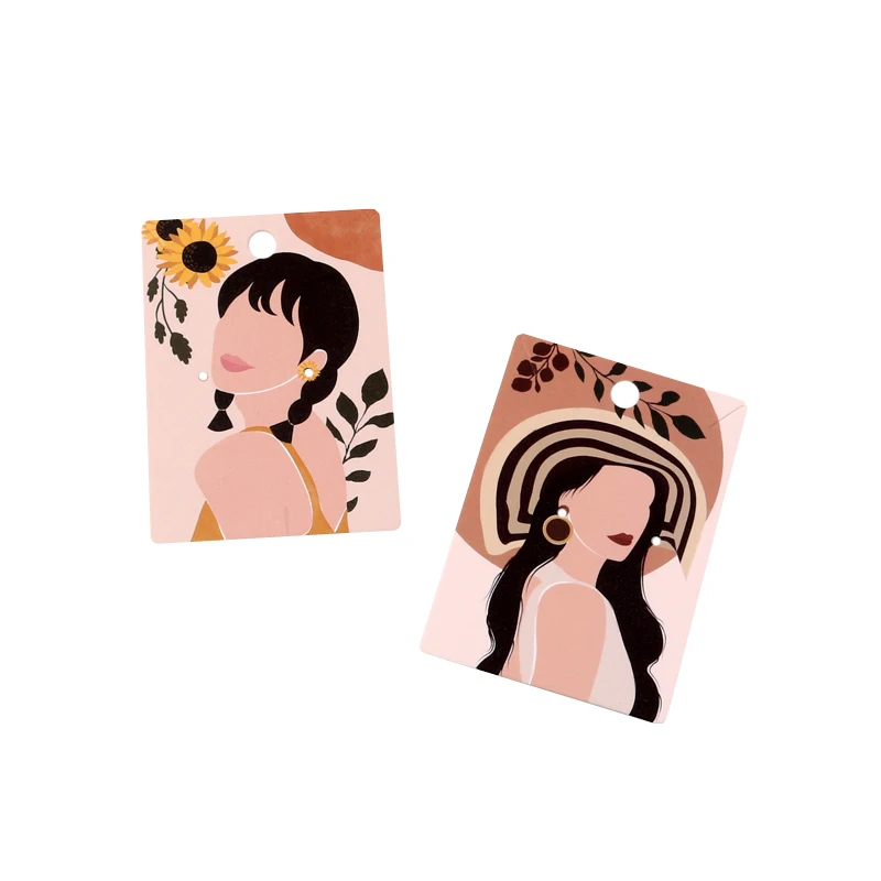 50 шт./лот серьги ожерелья Витрина картонная упаковка для сережек подвесная бирка