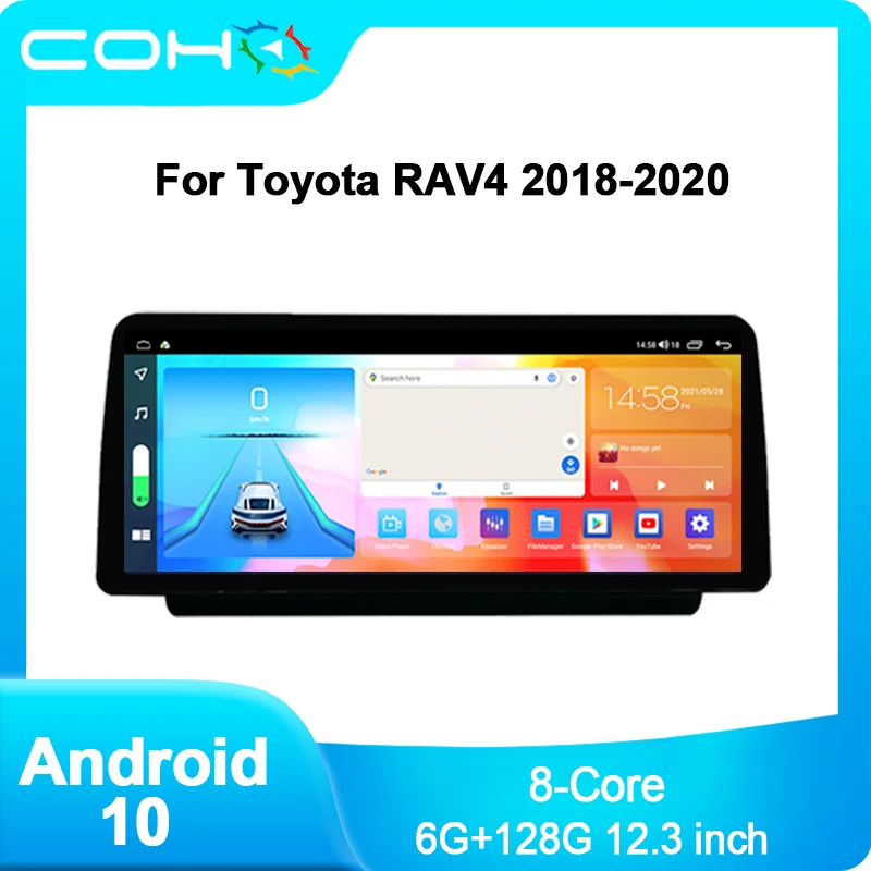 

COHO Android 10.0 4G Car Radio Player Navigation GPS For Toyota RAV4 RAV 4 2018-2020 Eight-Core 6GB+128GB Radio Multimedia