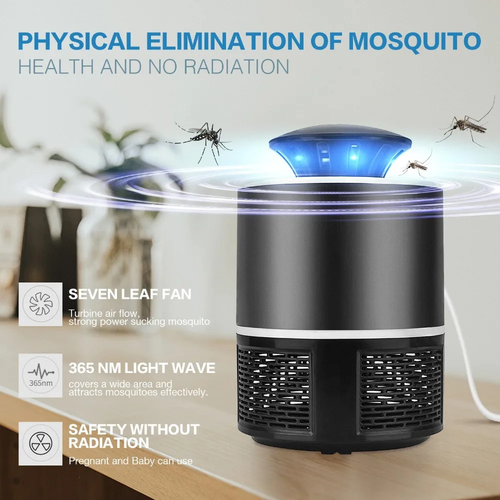 

Meijuner Mosquito Killer Lamp USB Electric No Noise No Radiation Insect Killer Flies Trap Lamp Anti Mosquito Lamp Home