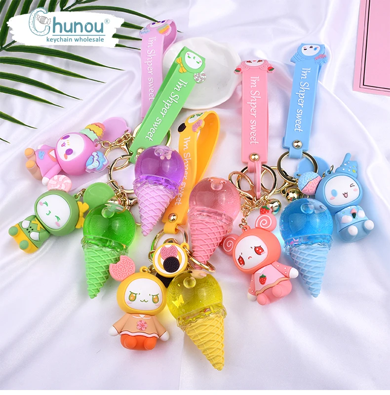Fashion Cute Doll Ice Cream Animation Keychain Creative Cute Cartoon CharmKey Chain Ladies Fun Bag Mobile Phone Pendant Keychain