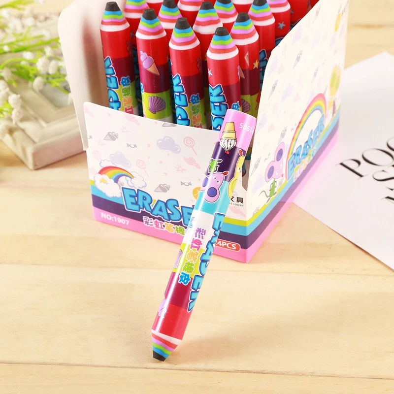 1 шт. креативный ластик в виде радужной ручки милые Мультяшные канцелярские