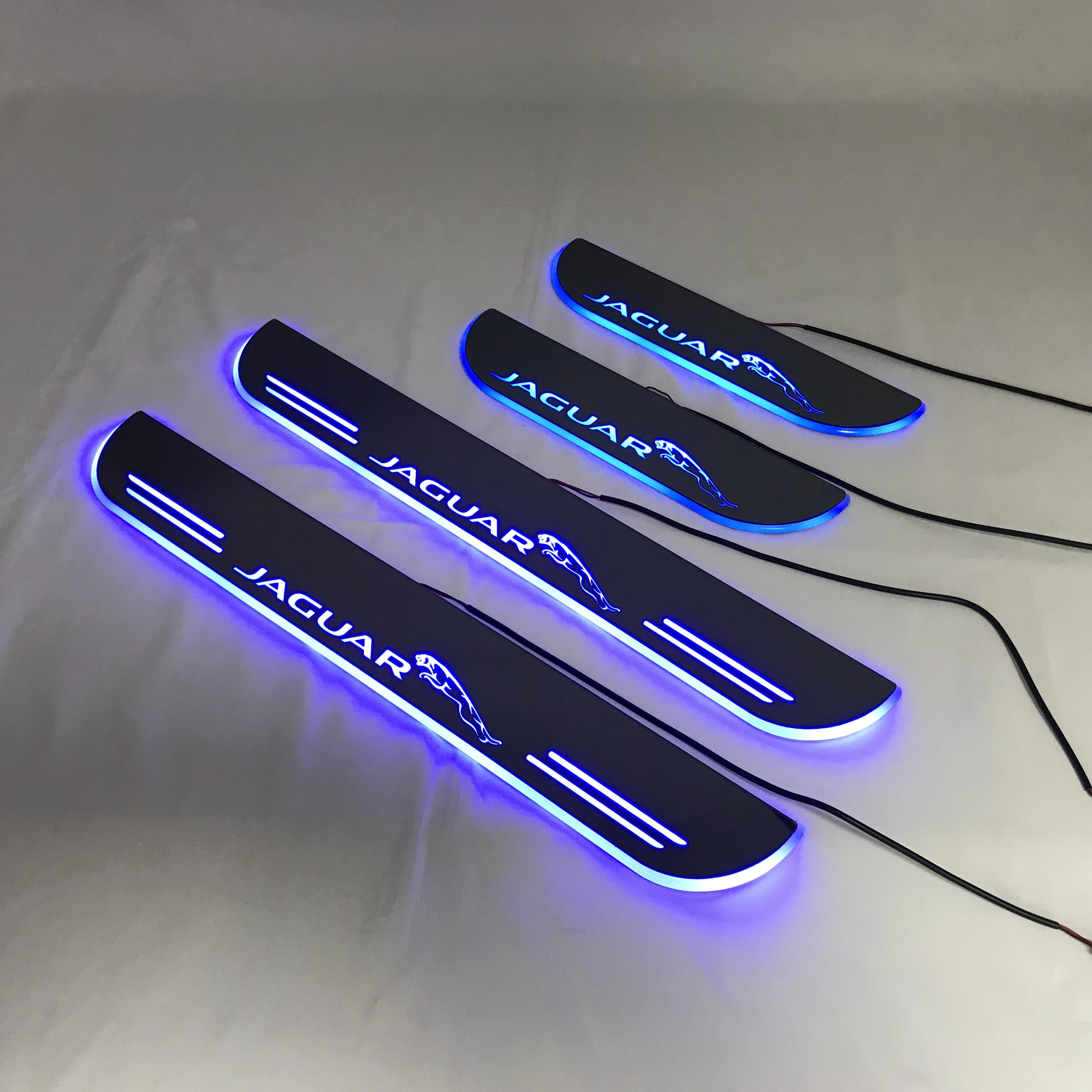 RQXR led движущиеся двери потертости для jaguar xf динамический порог пластина плоский накладной поток/фиксированный свет, 4 шт