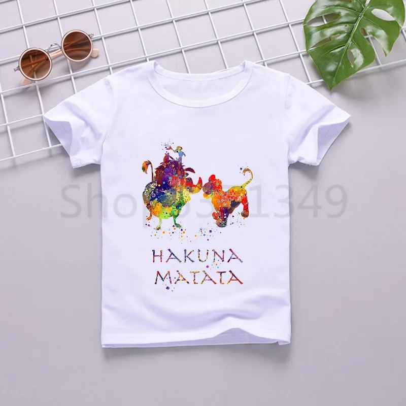 Hakuna Matata/футболка для мальчиков летняя детская футболка топы маленьких девочек
