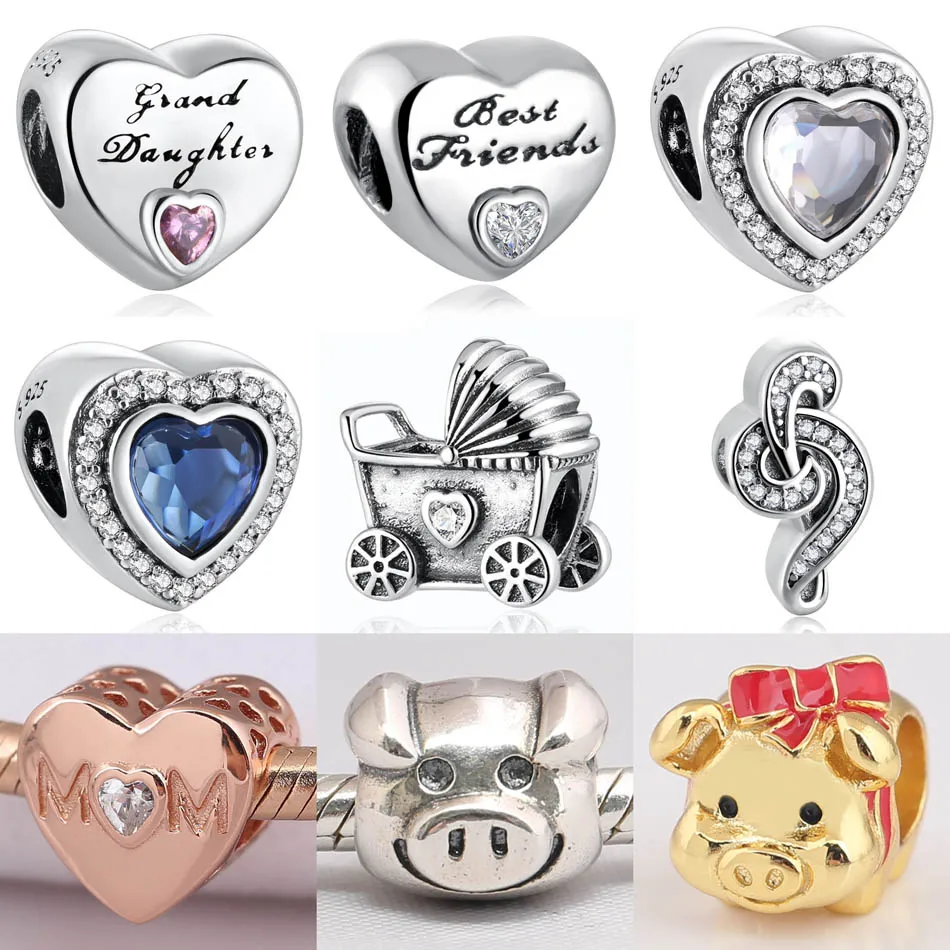 Аутентичные ювелирные изделия S925 Сделай Сам большая дочь любовь ночь синяя мама