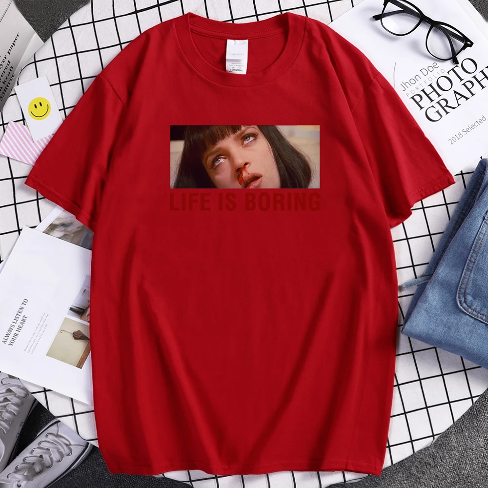 Футболка из целлюлозы с надписью Life Is Boring для мужчин популярные летние футболки в