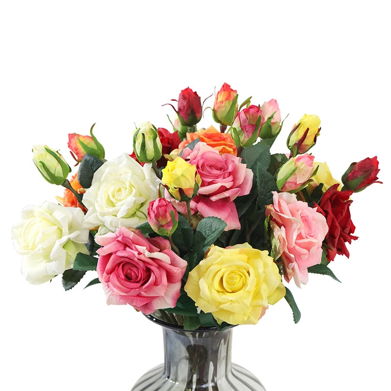 

NEW Rose Pink Silk Peony Artificial Flowers Bouquet 5 Big Head and 4 Bud Cheap Fake Flowers for Home Wedding Decoration indoor