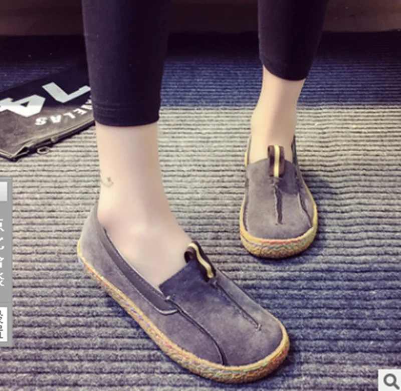 Кожаные повседневные лоферы обувь на плоской подошве женские кроссовки замшевые