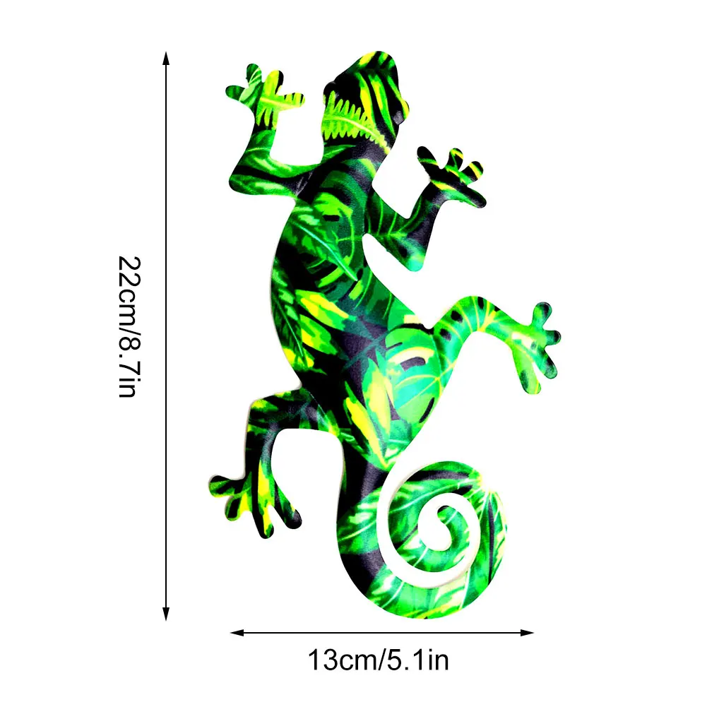 

Metal Lizard Wall Decoration Art Set Crafts Waterproof Lizard Sculpture Ornament With Hook Hole Garden Yard Decor Supplies