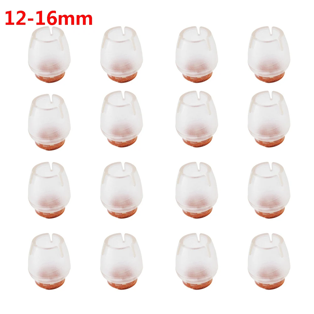 12-16mm 4 шт. защита для пола силиконовые колпачки на ножки стула накладки для ног накладки для ножек мебели носки защита для пола с круглым дном Нескользящие чашки - Цвет: 12-16mm