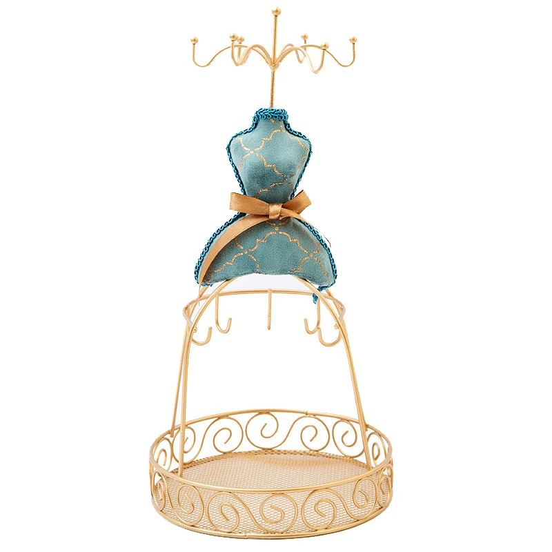 

Ретро Личность Павлин Синий Бронзовый браслет ожерелье хранение ювелирных изделий стеллаж свадебный подарок оконная витрина